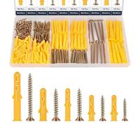 230PCS Screws and Wall Plugs Set, M3/M4/M5/M6/M8 Wall Plugs and Screws(115 x Masonry Screw-s and 115 x Expansion Anchor Bolts),for Brick, Concrete, Masonry, Drywall