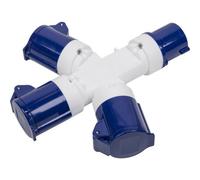 230V 3-Way 16A Splitter - Ip44 Rated Connector - 3 X 2P+E 16A Sockets
