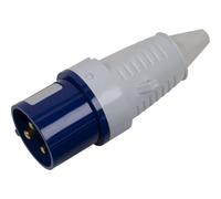 230V Blue 2P+E Plug - Industrial 32A 2P+E Site Plug Connector - Ip44 Rated