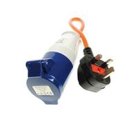 230V Caravan Mains Hook-Up Adapter 3-Pin UK Plug to 16A Socket 26cm - MU374