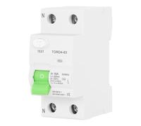 230V Circuit Breaker with Leakage Protection, 2 Pole 16A 300mA Residual Current Circuit Breaker DIN Rail Mount Earth-Leakage Protection for Residential Industrial Outdoor Use