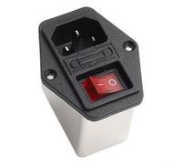 230V For EMI Power Input Filter with Fuse CW2B for Audio Communication and Small Electronic Devices, Anti Interference Module for Industry (CW2B-3A-red)