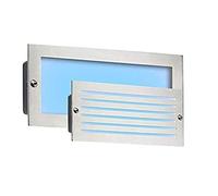 230V IP54 5W Blue LED Recessed Brick Light - Brushed Steel Fascia