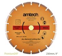 Amtech V0250 230mm (9") Segmented Diamond Cutting disc