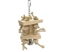 2313 Single Natural Block Tower Bird Toy for Parrots, Cockatiels, Conures, and Budgies. Durable Wooden Blocks Promote Foraging and Chewing Instincts. Great for Parakeet Cages, Bird Stands, Aviaries.