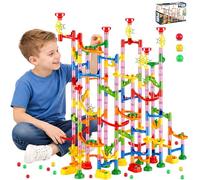 232 PCS Marble Run, STEM Building Toy Set with 45 Colourful Plastic Marbles