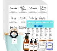 234 Removable Cursive Bathroom Labels, Include 18 Blank Stickers, Water/Oil proof Tear-resistant No Residue Decals, Bath, Beauty & Makeup Preprinted Stickers