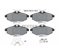 Textar Front Brake Pads 2340702 – Fits Citroën C3/C2 Enterprise – Full set of 4 with accessories