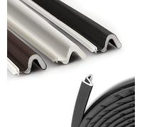 236.2inch/6m V-Shaped Weatherstrip, Kerf Weather Stripping for Doors, PU Foam Cuttable Door Insulation Seal Strip Windproof Soundproof Seal Strips for Door Frame Windows Gap (Black, 6m(236.2inch))