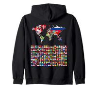 238 Flags,World Flags,World map with flags. Zip Hoodie