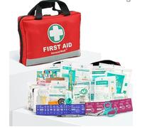 239 PCS Safety First Aid Kit, 39 Categories First Aid Supplies - Includes Ice Pack, Emergency Blanket, Bandages, Plasters & Essentials for Travel, Home, Car, Workplace & Outdoor, Red Oxford Cloth Bag