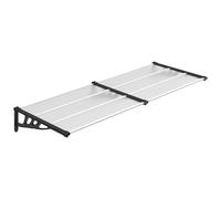 (239 x 90 cm) vidaXL Door Canopy Porch Canopy Awning Black and Transparent Polycarbonate