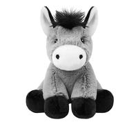 23cm Cute Simulation Animal Plush Toy, Cute Pet Doll Forest Animals Squatting Sitting Doll Figurine Home Decoration, for Kids and Collectors (Donkey)