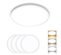 23CM LED Ceiling Light 18W 1800LM 3CCT IP54 Bathroom light White 4 Pack | 3000K/4000K/6500K 3 Color Temperature, IP59 Round Waterproof Bathroom Light for Bathroom Bedroom Kitchen Hallway Living Room