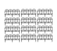 23cm Set of 12 Black Ornate Decorative Garden Border Edging
