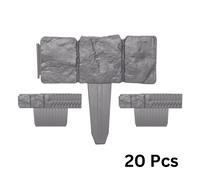 23cm Set of 20 Grey Cobble Stone Effect Garden Edging Border