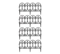 23cm Set of 4 Black Ornate Decorative Garden Border Edging