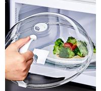 23cm Wide Microwave Cover with Adjustable Ventilated - Splatter Guard for Even Heating- Reusable Food Plate Dish Cover Kitchen Cooking Lid for Microwave Oven (1pc)