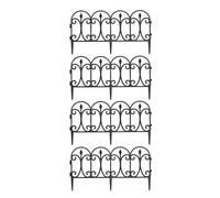 23cm x 57cm 4 Piece Black Ornate Garden Border Fence Edging