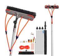 23ft/7m Water Fed Telescopic Window Cleaning Pole With Built In 180° Adjustable Angle Brush Head & Accessorie, Extendable Extended Window Cleaner Brush Tool Kit
