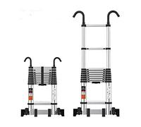 23FT Telescoping Extension Ladder Compact Aluminum Folding Multi Use Step Stool Portable for Home & Industrial Use & Lightweight Design