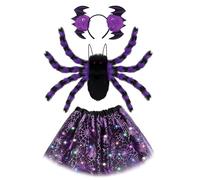 23GUANYI Spider Costume Set for Halloween Role Play Dress Up Party (Purple)