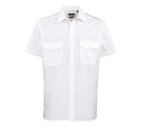 (23in, White) Premier Mens Short-Sleeved Pilot Shirt