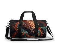 23L Gym Bag for Men & Women - Sports Duffel Bag for Travel with Removable Strap & Wet Pocket, Chinese Dragon Weekender Bags Lightweight Overnight Bags for Workout Fitness Sport