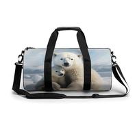 23L Gym Bag for Men & Women - Sports Duffel Bag for Travel with Removable Strap & Wet Pocket, Cute Polar Bear Weekender Bags Lightweight Overnight Bags for Workout Fitness Sport