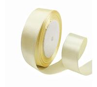 23m Off-White Ribbon 25mm for Gift Wrapping, Satin Ribbon Off-White Christmas Ribbon Decorative Balloon Ribbon Fabric Thick Ribbon for Crafting Hair Bow Baby Shower Wedding Cake Decorations