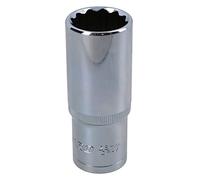 23mm 1/2in Drive Double Deep Long Reach Metric Socket 12 Point Sided Bi-hex