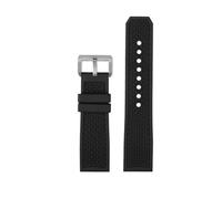 23mm 24mm Rubber Silicone Watch Strap Compatible With Car-tier London CALIBRE W7100056 WGCA0010 WSCA0006 WSCA Citizen Sports Watchband(Black-silver,23mm)