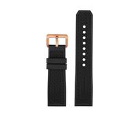 23mm 24mm Rubber Silicone Watch Strap Compatible With Car-tier London CALIBRE W7100056 WGCA0010 WSCA0006 WSCA Citizen Sports Watchband(Black-rose gold,24mm)