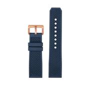 23mm 24mm Rubber Silicone Watch Strap Compatible With Car-tier London CALIBRE W7100056 WGCA0010 WSCA0006 WSCA Citizen Sports Watchband(Blue-rose gold,23mm)