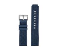 23mm 24mm Rubber Silicone Watch Strap Compatible With Car-tier London CALIBRE W7100056 WGCA0010 WSCA0006 WSCA Citizen Sports Watchband(Blue-silver,23mm)