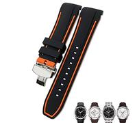 23mm 24mm Rubber Silicone Watch Strap Fit for T035 T035627 Butterfly Buckle Replacement Black Blue Curved End Watch Bands