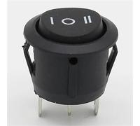 23mm 3 Pin 10A/125V 6A/250V AC Position SPDT ON-OFF-ON Round Rocker Switch Snap-in 10Pcs