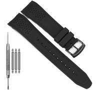 23mm Curved End Replacement Band Compatible with Citizen Eco-Drive Weekender Men's Sport Strap AW1158-05L AW1150-07E Silicone Rubber Replacement Wirstband (Blackstrap Blackbuckle, Millimeters, 23)
