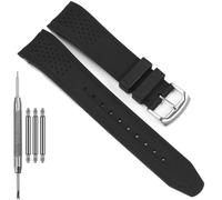 23mm Curved End Replacement Band Compatible with Citizen Eco-Drive Weekender Men's Sport Strap AW1158-05L AW1150-07E Silicone Rubber Replacement Wirstband (Blackstrap Steelbuckle, Millimeters, 23)