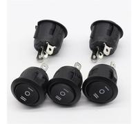 23mm Round Black 3 Pin 10A/125V 6A/250V AC 3 Position SPDT ON-OFF-ON Rocker Switch Snap-in 10Pcs