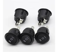 23mm Round Black 3 Pin 10A/125V 6A/250V AC Position SPDT ON-OFF-ON Rocker Switch Snap-in 10Pcs