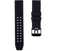 23mm Rubber Silicone Watch Band Strap Replacement with Black/Silver Double Prong Clasp for Luminox 3050 8800 and 3950 Series - Luminox Navy Seal Watch Band, Black Buckle, 23mm, Modern
