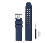 23mm Rubber Watch Strap Fits 3050 8800 3950 Series Silicone Replacement Band with Black/Silver Buckle Waterproof (Navy - Silver Buckle)