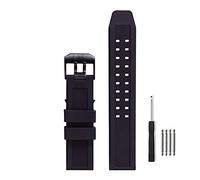 23mm Rubber Watch Strap Fits Luminox 3050 8800 3950 Series Silicone Replacement Band with Black/Silver Buckle Waterproof (Black Buckle)