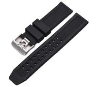 23mm Silicone Watch Strap For Luminox 1820 7251 3050 Watchband Men Sport Diving Rubber Bracelet Belt Accessories(White-silver,23mm With Logo) (Black silver)