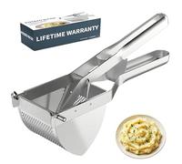 23oz Stainless Steel Potato Ricer, Heavy Duty Potato Masher for Smooth Mashed Potatoes, Large Potato Ricer with Ergonomic Comfort Handle, Dishwasher Safe Kitchen Tool