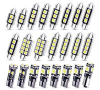 23Pcs Car LED Interior Light Bulb,Error Free LED Bulbs Kit for Car Interior Dome Map Door Courtesy License Plate Lights Festoon BA9S T10 C5W -White