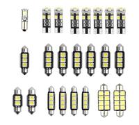 23Pcs Car LED Interior Light SMD Bulbs Canbus T10 Interior Trunk Car Sidelight Boot Dashboard Decoding Lights C5W 5050 W5W Led Dome Reading Replacement Festoon Bulbs 12V 6500K White 8 Models