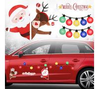23Pcs Christmas Reflective Car Refrigerator Decorations, Bulb Light Shaped Magnets Set Elk Magnetic Xmas Lights Santa Claus Stickers for Cars or Any Metal Surface Magnet Accessories for Xmas Holiday