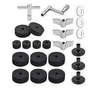 23Pcs Cymbal Replacement Accessories Drum Parts with Cymbal Stand Felts Drum Cymbal Felt Pads Include Wing Nuts Washers